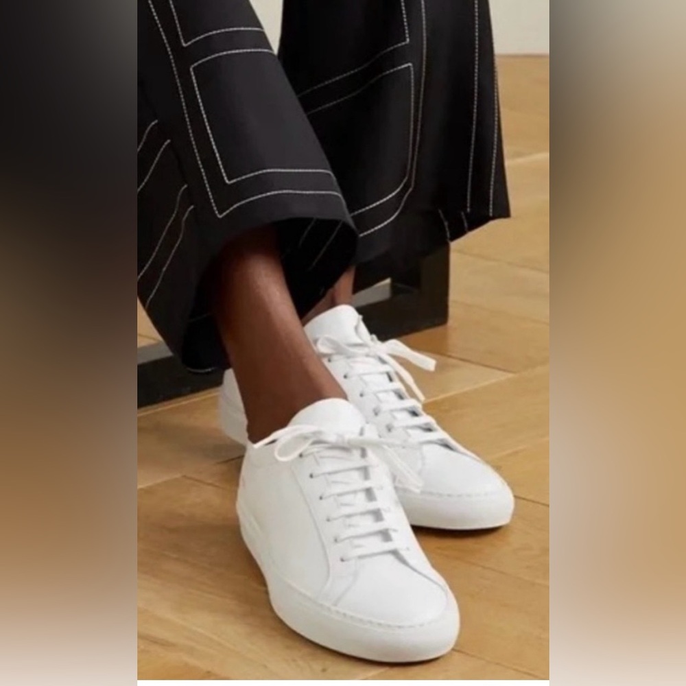 Woman by Common Projects Leather Sneakers Low Top Lace Up White EU 38 Size US 8
